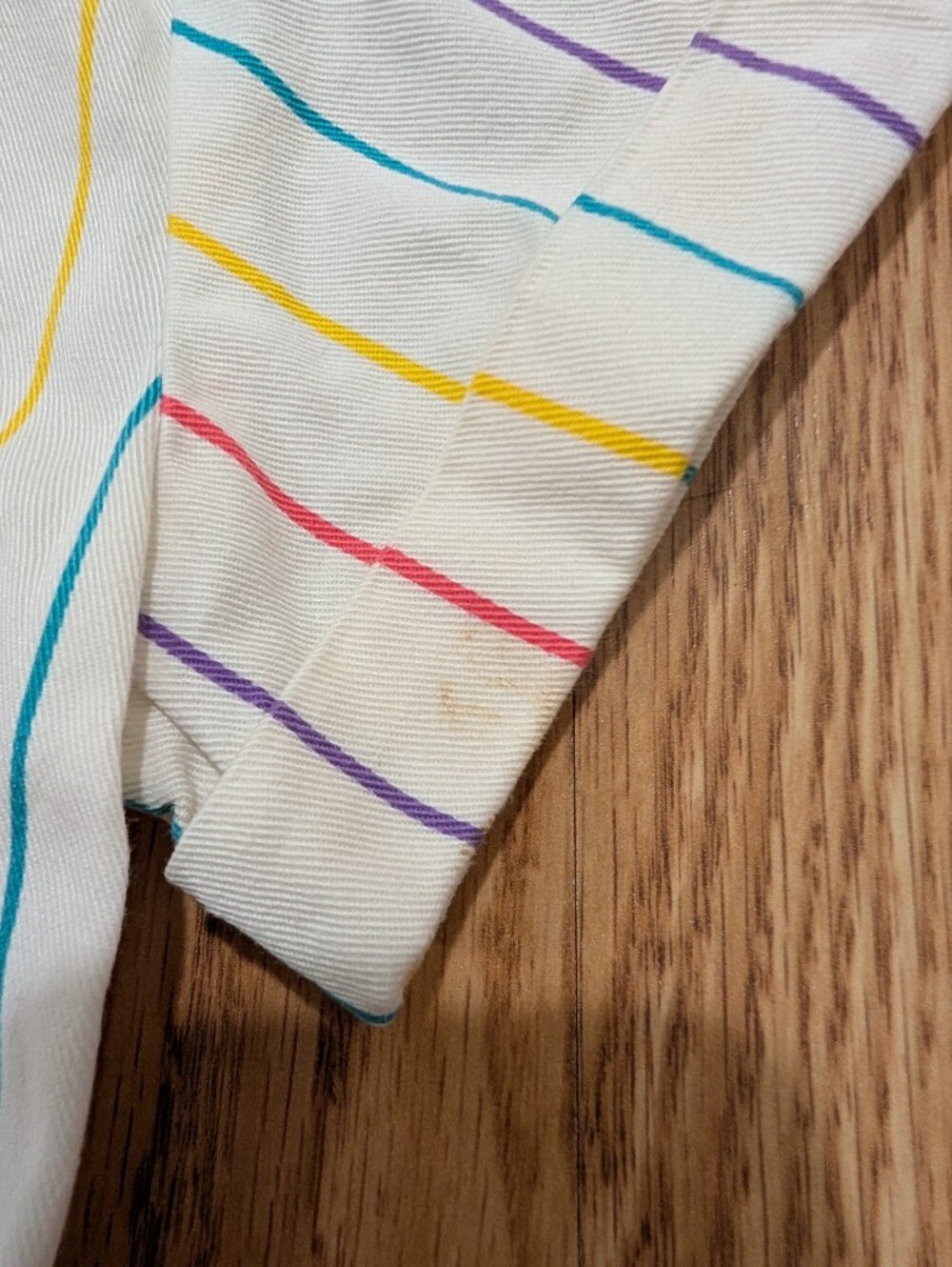 Vintage Girls 80's 90's Rainbow Stripe Short Romper 10 - Picture 4 of 13